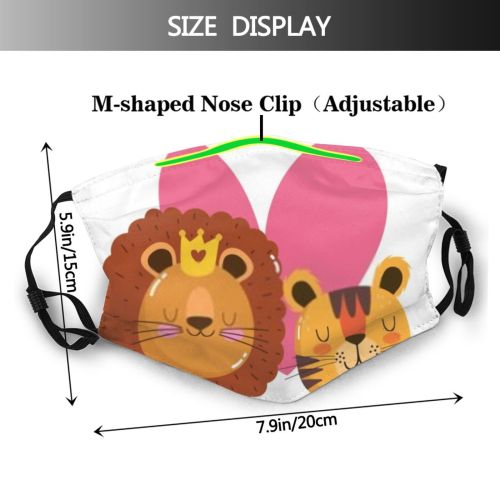 yanfind Little Cute Wildlife Child Simple Lion Faces Design Face Art Fun Forest Dust Washable Reusable Filter and Reusable Mouth Warm Windproof Cotton Face