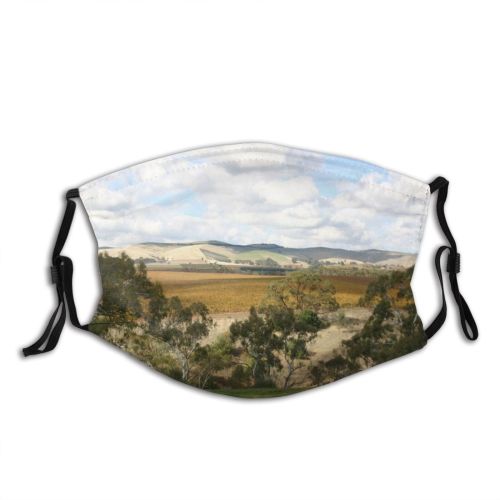 yanfind Grassland Landforms Australia Landscape Highland Sky Wilderness Tree Mountainous Vineyard Natural Autumn Dust Washable Reusable Filter and Reusable Mouth Warm Windproof Cotton Face