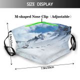 yanfind Winter Landforms Glacial Geological Mountain Range Moraine Slope Landform Mountainous Massif Winter Dust Washable Reusable Filter and Reusable Mouth Warm Windproof Cotton Face