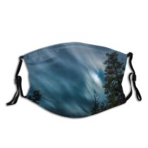 yanfind Idyllic Evening Night Pine Stars Tranquil Scenery Constellation Starry Outdoors Trees Sky Dust Washable Reusable Filter and Reusable Mouth Warm Windproof Cotton Face