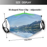 yanfind Lake Calm Scenery Mountains Valley Outdoors Sky Clear Waters Reflection Landscape Scenic Dust Washable Reusable Filter and Reusable Mouth Warm Windproof Cotton Face