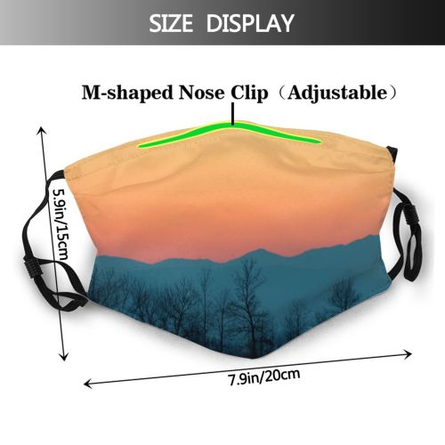 yanfind Sky Horizon Dusk Morning Atmospheric Sunset Landscape Sky Afterglow Mountains Morning Atmosphere Dust Washable Reusable Filter and Reusable Mouth Warm Windproof Cotton Face