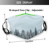 yanfind Country Frost Hill Sunset Landscape Coniferous Frozen Rural Tree Scene Snow Event Dust Washable Reusable Filter and Reusable Mouth Warm Windproof Cotton Face