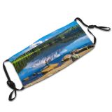 yanfind Idyllic Lake Calm Pine Leisure Recreation Mountain Daytime Coniferous Tranquil Scenery Capped Dust Washable Reusable Filter and Reusable Mouth Warm Windproof Cotton Face