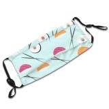 yanfind Abstract Isolated Cute Menu Colorful Sushi Vintage Ornament Design Art Leaf Roll Dust Washable Reusable Filter and Reusable Mouth Warm Windproof Cotton Face