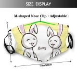yanfind Abstract Isolated Childish Decor Cute Easter Colorful Trendy Hare Rabbit Child Baby Dust Washable Reusable Filter and Reusable Mouth Warm Windproof Cotton Face