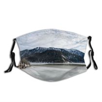 yanfind Ice Lake Daylight Frost Frosty Mountain Icy Forest Clouds Frozen Conifer Mountains Dust Washable Reusable Filter and Reusable Mouth Warm Windproof Cotton Face