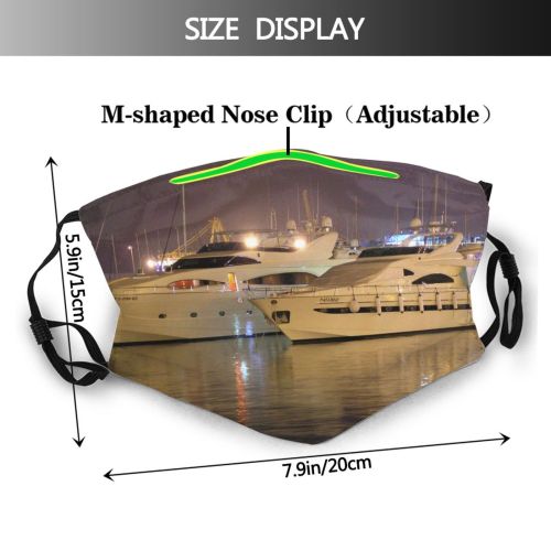 yanfind Marina Watercraft Transportation Motor Naval Boat Yacht Vehicle Ship Hafen Luxury Architecture Dust Washable Reusable Filter and Reusable Mouth Warm Windproof Cotton Face