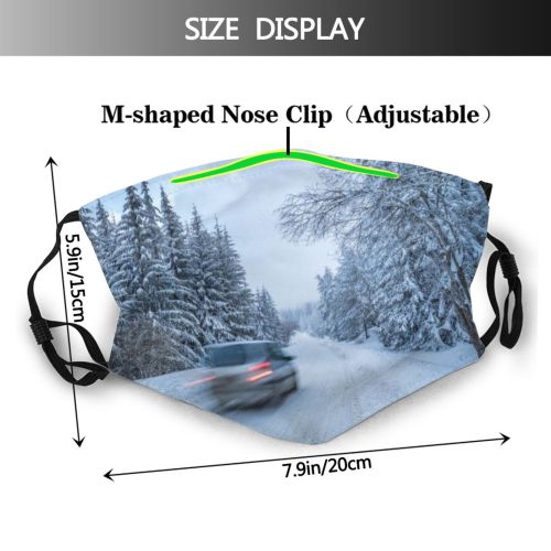 yanfind Ice Transport Frost Snowdrift Shot Landscape Wheel Trip Door Frozen Wide Winding Dust Washable Reusable Filter and Reusable Mouth Warm Windproof Cotton Face