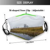 yanfind Winter Natural Atmospheric Landscape Overcast Netherlands Reed Marsh Canal Holland Wetland Bare Dust Washable Reusable Filter and Reusable Mouth Warm Windproof Cotton Face