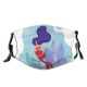 yanfind Isolated Smile Young Little Cute Mermaid Fantasy Tale Kid Siren Cheerful Figure Dust Washable Reusable Filter and Reusable Mouth Warm Windproof Cotton Face