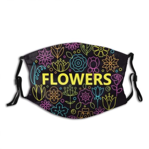 yanfind Blossom Spring Flower Garden Plant Decorative Design Contour Beautiful Art Silhouette Swirl Dust Washable Reusable Filter and Reusable Mouth Warm Windproof Cotton Face
