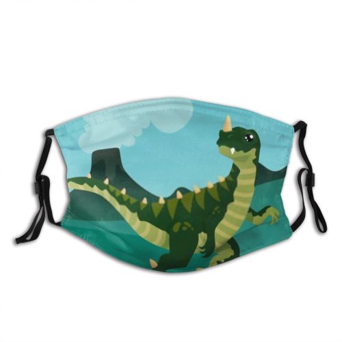 yanfind Isolated Volcano Dangerous Archeology Cute Diplodocus Dinosaurs Natural Wildlife Extinct Jurassic Neck Dust Washable Reusable Filter and Reusable Mouth Warm Windproof Cotton Face