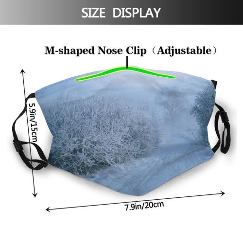 yanfind Winter Frozen Morning Winter Natural Atmospheric Sun Landscape Sky Branch Snow Threes Dust Washable Reusable Filter and Reusable Mouth Warm Windproof Cotton Face