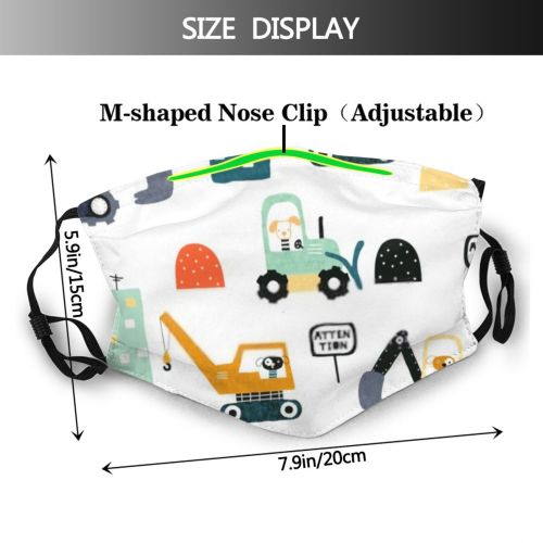 yanfind Childish Kid City Street Digger Town Skyscraper Car Baby Transport Bulldozer Heavy Dust Washable Reusable Filter and Reusable Mouth Warm Windproof Cotton Face