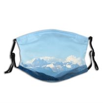 yanfind Idyllic Ice Lake Mountain Sea Clouds River Mountains Misty Snow Outdoors Hazy Dust Washable Reusable Filter and Reusable Mouth Warm Windproof Cotton Face