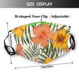 yanfind Blossom Spring Flower Hibiscus Aloha Fashion Garden Hawaiian Watercolor Plant Tropical Monstera Dust Washable Reusable Filter and Reusable Mouth Warm Windproof Cotton Face