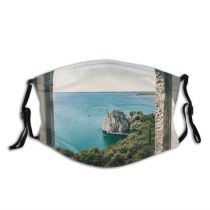 yanfind Idyllic Coast Vacation Daylight Google Sight Sea Beach Tranquil Island Arched Zoom Dust Washable Reusable Filter and Reusable Mouth Warm Windproof Cotton Face