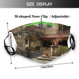 yanfind Neighbourhood Building Town Building Vacation Courtyard Village Architecture Home Estate Summer Property Dust Washable Reusable Filter and Reusable Mouth Warm Windproof Cotton Face