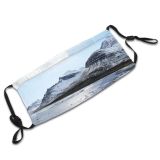 yanfind Ice Lake Daylight Frosty Mountain Daytime Frozen Capped Majestic High Mountains Peak Dust Washable Reusable Filter and Reusable Mouth Warm Windproof Cotton Face