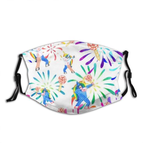 yanfind Isolated Lovely Young Fashion Cute Fantasy Seamless Colorful Miracle Dabbing Kid Magic Dust Washable Reusable Filter and Reusable Mouth Warm Windproof Cotton Face