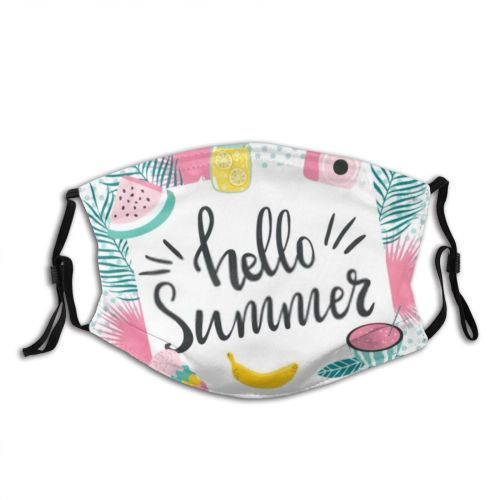 yanfind Childish Fun Vacation Beach Hipster Trip Juicy Tropical Banana Texture Sale Palm Dust Washable Reusable Filter and Reusable Mouth Warm Windproof Cotton Face