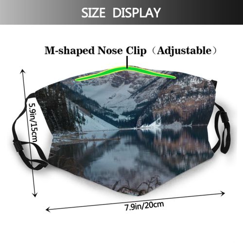 yanfind Ice Lake Daylight Exposure Hike Dawn Forest Mountains Winter Valley Snow Outdoors Dust Washable Reusable Filter and Reusable Mouth Warm Windproof Cotton Face