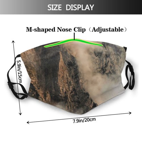 yanfind Idyllic Shot Footage Mountain Clouds Tranquil Drone Scenery Mountains Slovenia Misty Hazy Dust Washable Reusable Filter and Reusable Mouth Warm Windproof Cotton Face