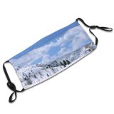 yanfind Winter Sky Winter Cottage Cloud Geological Dolomite Landscape Mountain Sky Snow Clouds Dust Washable Reusable Filter and Reusable Mouth Warm Windproof Cotton Face