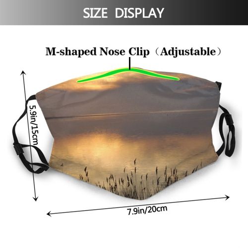 yanfind Cloud Sunset Beach Landscape Sunset Sky Sky Horizon Reflection Sunrise Natural Atmospheric Dust Washable Reusable Filter and Reusable Mouth Warm Windproof Cotton Face