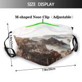 yanfind Idyllic Mountain Rock Geological Tranquil Geology Scenery Altitude Mountains Peak Erosion Misty Dust Washable Reusable Filter and Reusable Mouth Warm Windproof Cotton Face