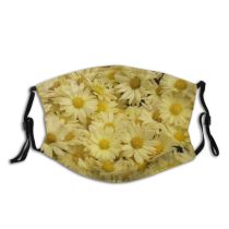 yanfind Daisy Chamomile Oxeye Colorful Fall Plant Flowers Petal Flower Flowering Daisies Petals Dust Washable Reusable Filter and Reusable Mouth Warm Windproof Cotton Face