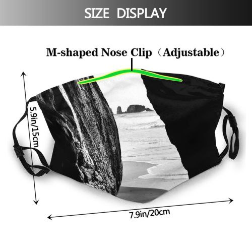 yanfind Idyllic Shore Coast Freedom Romantic Daylight Calm Rough Seaside Shoreline Rock Sea Dust Washable Reusable Filter and Reusable Mouth Warm Windproof Cotton Face
