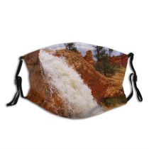yanfind Outdoors Wilderness Hoodoos Canyon River Waterfall Canyon Sky Rock Geological Formation Cliff Dust Washable Reusable Filter and Reusable Mouth Warm Windproof Cotton Face
