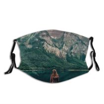 yanfind Lake Sunset Dawn Leisure Mountain Forest Clouds Dock Mountains Alps Outdoors Girl Dust Washable Reusable Filter and Reusable Mouth Warm Windproof Cotton Face