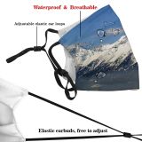 yanfind Ice Glacier Daylight Hike Mountain Panorama Clouds Climb Frozen Dramatic Altitude High Dust Washable Reusable Filter and Reusable Mouth Warm Windproof Cotton Face