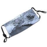 yanfind Winter Watercourse Forest Trees River Tree Branch Frost Creek Winter Freezing Snow Dust Washable Reusable Filter and Reusable Mouth Warm Windproof Cotton Face