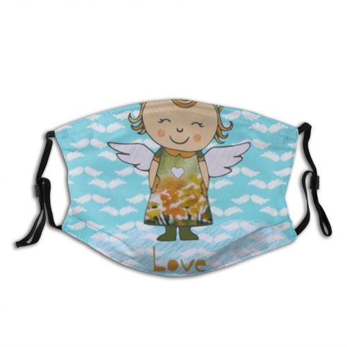 yanfind Abstract Air Smile Romance Lovely Happiness Cute Angel Child Vintage Baby Design Dust Washable Reusable Filter and Reusable Mouth Warm Windproof Cotton Face