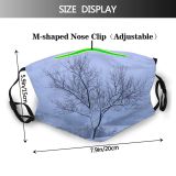 yanfind Winter Landscape Bench Sky Tree Tree Branch Frost Winter Natural Freezing Atmospheric Dust Washable Reusable Filter and Reusable Mouth Warm Windproof Cotton Face