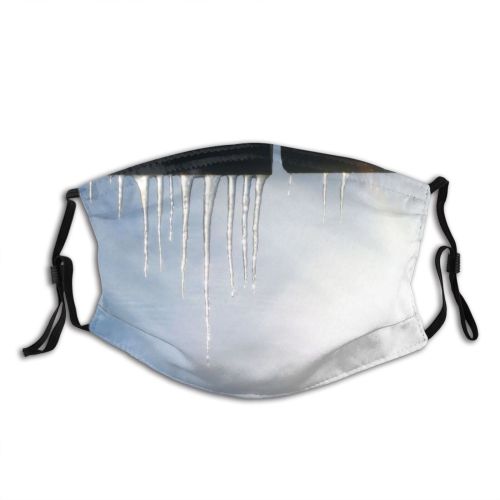 yanfind Winter Sharp Sky Winter Sun Balcony Sky Ice High Snow Detail Icicles Dust Washable Reusable Filter and Reusable Mouth Warm Windproof Cotton Face