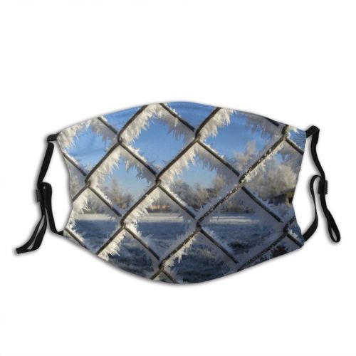 yanfind Winter Frozen Wire Frost Freeze Link Through Sky Symmetry Fence Ice Chain Dust Washable Reusable Filter and Reusable Mouth Warm Windproof Cotton Face