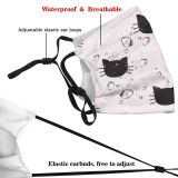 yanfind Abstract Elegant Meow Cat Cute Muzzle Seamless Trendy Whimsical Cloth Doodle Simple Dust Washable Reusable Filter and Reusable Mouth Warm Windproof Cotton Face