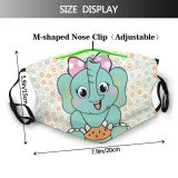 yanfind Butterfly Isolated Elephant Childish Bird Little Comic Cute Kid Cheerful Child Cloud Dust Washable Reusable Filter and Reusable Mouth Warm Windproof Cotton Face