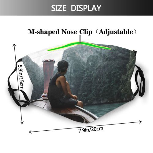 yanfind Idyllic Sit Watercraft Freedom Sight Explore Canoe Daytime Peru Tranquil River Scenery   Dust Washable Reusable Filter and Reusable Mouth Warm Windproof Cotton Face