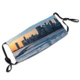 yanfind Dawn Ice Michigan America Frozen Sunrise Travel USA Illinois Chicago Destinations Lake Dust Washable Reusable Filter and Reusable Mouth Warm Windproof Cotton Face
