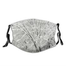 yanfind Winter Winter Woody Accumulation Landscape Branch Snow Forest Twig Tree Frost Trees Dust Washable Reusable Filter and Reusable Mouth Warm Windproof Cotton Face