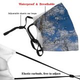 yanfind Winter Frozen Snowy Sky Swiss Winter Heights Branches Woody Below Sky Ice Dust Washable Reusable Filter and Reusable Mouth Warm Windproof Cotton Face