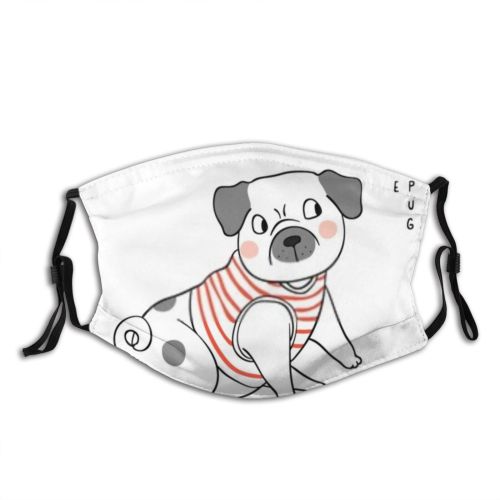 yanfind Isolated Dogs Polka Artwork Cute Dot Wildlife Puppy Doodle Design Pose Love Dust Washable Reusable Filter and Reusable Mouth Warm Windproof Cotton Face