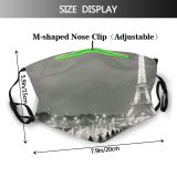 yanfind Paris Night Eiffel Architecture Tower Landmark Dust Washable Reusable Filter and Reusable Mouth Warm Windproof Cotton Face
