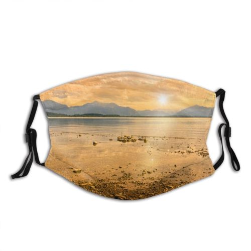 yanfind Horizon Cloud Shore July Sunset Landscape Lakeshore Bavaria Sky Clouds Sunlight Sunrise Dust Washable Reusable Filter and Reusable Mouth Warm Windproof Cotton Face